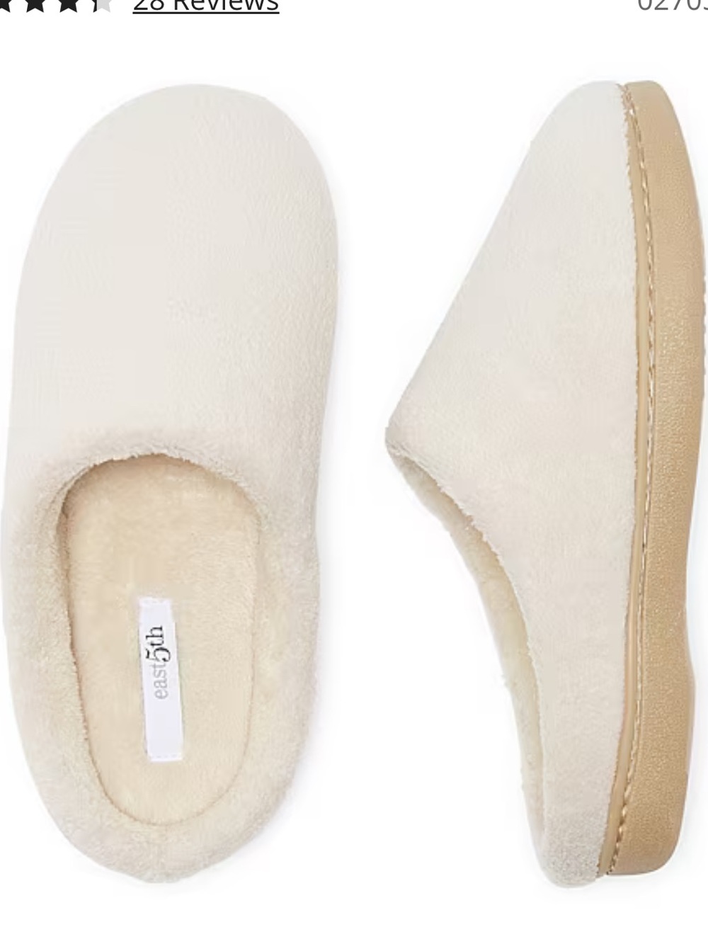 East 5th Women's Oyster Gray Plush Slip-On Slippers with Tan Sole shoes L 9/10